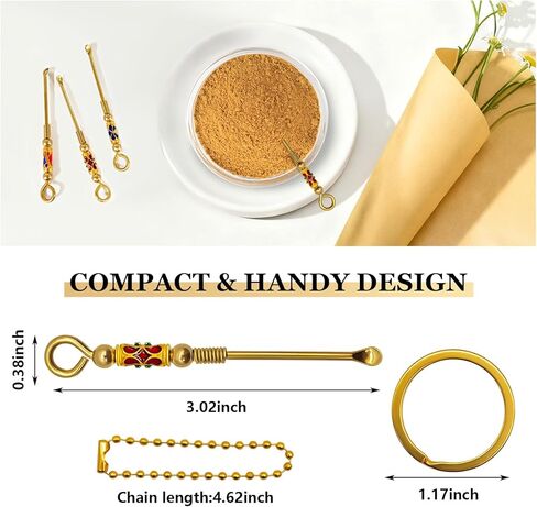 Mini Spoons, Tiny Spoon & Small Spoon 6-Piece Set with Keychain Pendant, Metal Measuring Spoons Zinc Alloy Powder Scoop for Spices Coffee Crafts, Portable Mini Shovel Spoons for DIY Jewelry Travel in Saudi Arabia