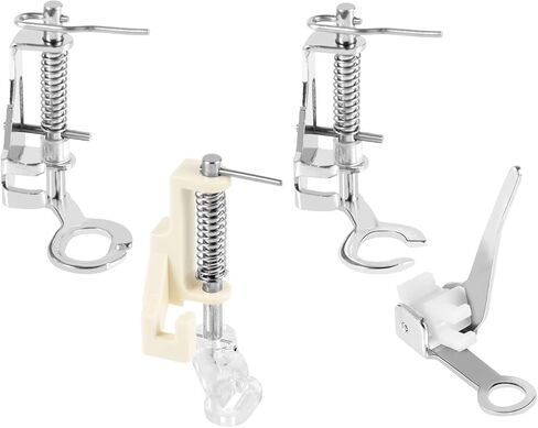4-Piece Large Metal Darning/Free Motion Presser Foot Set for Singer Brother Janome and More Sewing Machines, Includes Close Toe& Open Toe& Quilting Foot& Embroidery Foot for Sewing Machine Accessories in Saudi Arabia