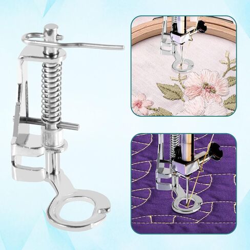 4-Piece Large Metal Darning/Free Motion Presser Foot Set for Singer Brother Janome and More Sewing Machines, Includes Close Toe& Open Toe& Quilting Foot& Embroidery Foot for Sewing Machine Accessories in Saudi Arabia