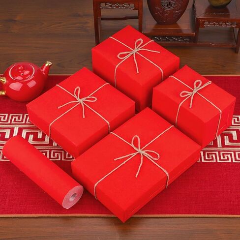 Red Xuan Paper Roll, Chinese Calligraphy Paper with 17cmx20m(6.7inx66ft), Spring Festival Scrolls Paper, Thicken Chinese Couplets/Chunlian/Duilian/Rice Paper (C) in Saudi Arabia
