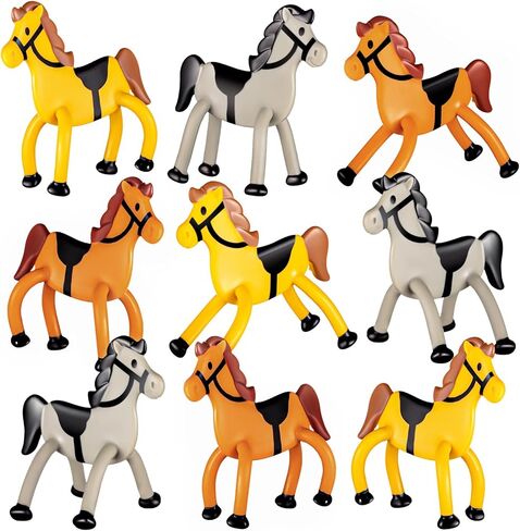 Meooeck Horse Party Favors Bendable Cowboy Decorations Horse Toy Figurine for Boy Girl Party Supplies, 3 Styles(24 Pcs) in Saudi Arabia