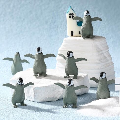 Kigley 30 Pcs Realistic Penguin Figurines, Plastic Polar Antarctic Animal Figures, Miniature Cartoon Cake Topper Penguin Characters Collection for Christmas Winter Birthday Gift Landscape Decor in Saudi Arabia