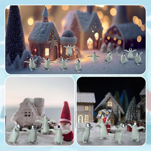 Kigley 30 Pcs Realistic Penguin Figurines, Plastic Polar Antarctic Animal Figures, Miniature Cartoon Cake Topper Penguin Characters Collection for Christmas Winter Birthday Gift Landscape Decor in Saudi Arabia