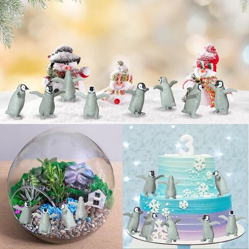 Kigley 30 Pcs Realistic Penguin Figurines, Plastic Polar Antarctic Animal Figures, Miniature Cartoon Cake Topper Penguin Characters Collection for Christmas Winter Birthday Gift Landscape Decor in Saudi Arabia