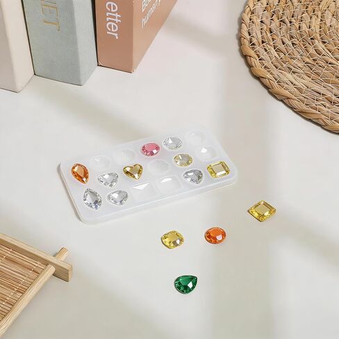 4 Pcs Resin Jewelry Molds Gemstone Silicone Resin Molds Clear Crystal Mold Jewelry Casting Mold for Making DIY Crafting, Earring, Pendant, Crafting Projects in Saudi Arabia