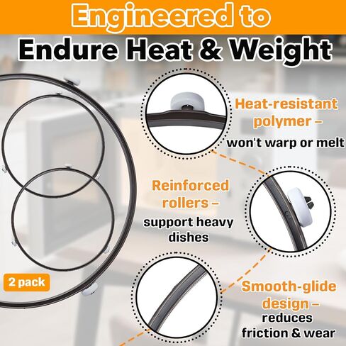 2 حزمة من حلقة دعم القرص الدوار للميكروويف مقاس 9.5 بوصة، تناسب صينية زجاجية مقاس 12.75 بوصة، بديلة لـ 5889W2A012F 5889W2A012D 5889W2A012P، متوافقة مع أجهزة الميكروويف MVH1670ST LMV1680BB in Kuwait