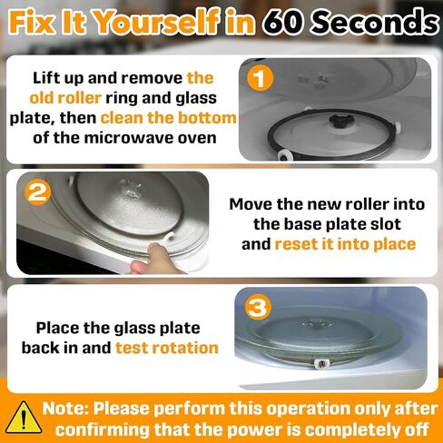 2 حزمة من حلقة دعم القرص الدوار للميكروويف مقاس 9.5 بوصة، تناسب صينية زجاجية مقاس 12.75 بوصة، بديلة لـ 5889W2A012F 5889W2A012D 5889W2A012P، متوافقة مع أجهزة الميكروويف MVH1670ST LMV1680BB in Kuwait