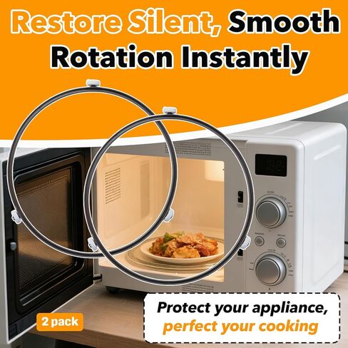2 حزمة من حلقة دعم القرص الدوار للميكروويف مقاس 9.5 بوصة، تناسب صينية زجاجية مقاس 12.75 بوصة، بديلة لـ 5889W2A012F 5889W2A012D 5889W2A012P، متوافقة مع أجهزة الميكروويف MVH1670ST LMV1680BB in Kuwait