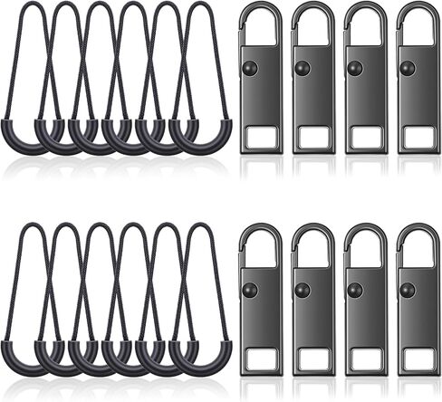 20PCS Zipper Pulls Set, Durable Zipper Pull Replacement Set, Easy-to-Install Zippers Pull Tab for Suitcases, Clothing, Jackets, Backpacks, Boots, Wallets, Coats, No Tools Required in Saudi Arabia