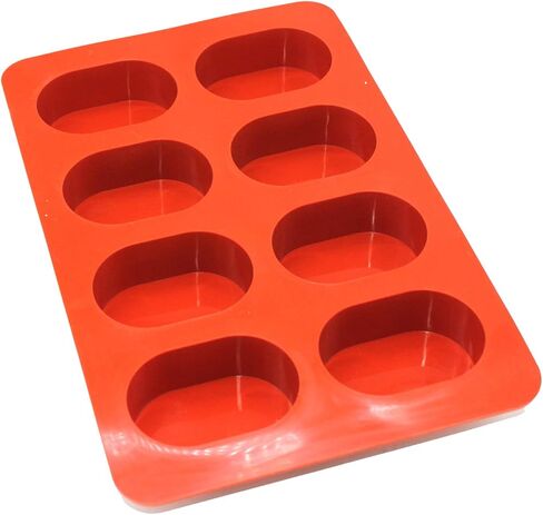 X-Haibei Oval Basic Glossy Soap Lotion Bar Silicone Mold Shaving Soap 2oz per Cell in Saudi Arabia
