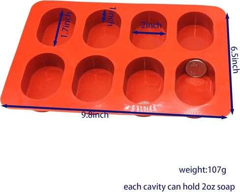 X-Haibei Oval Basic Glossy Soap Lotion Bar Silicone Mold Shaving Soap 2oz per Cell in Saudi Arabia