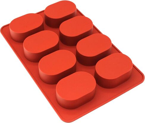 X-Haibei Oval Basic Glossy Soap Lotion Bar Silicone Mold Shaving Soap 2oz per Cell in Saudi Arabia