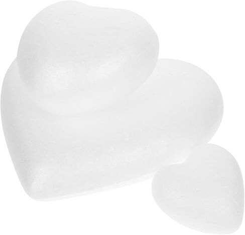 قلب إسفنجي من Angoily Craft، 3 قطع من كرات الإسفنج على شكل قلب، إكليل من البوليسترين لحفلات الزفاف DIY ترتيب الزهور في عيد الحب وديكورات الزفاف في يوم الزفاف والمشروعات الفنية لتزيين نماذج النحت in Kuwait