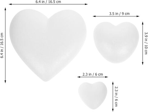 قلب إسفنجي من Angoily Craft، 3 قطع من كرات الإسفنج على شكل قلب، إكليل من البوليسترين لحفلات الزفاف DIY ترتيب الزهور في عيد الحب وديكورات الزفاف في يوم الزفاف والمشروعات الفنية لتزيين نماذج النحت in Kuwait