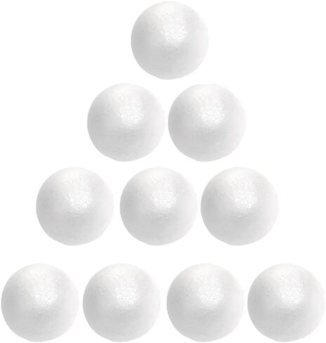 VANZACK 10 Pack Craft Foam, White Polystyrene Smooth Round, Foam for Arts, Christmas, DIY for Home, Party Decorations, 1.6 Inches in Saudi Arabia