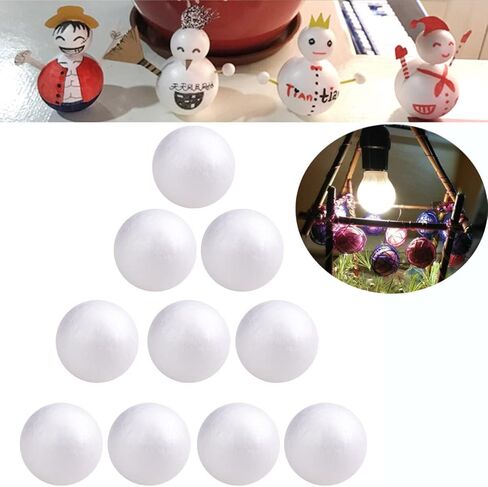 VANZACK 10 Pack Craft Foam, White Polystyrene Smooth Round, Foam for Arts, Christmas, DIY for Home, Party Decorations, 1.6 Inches in Saudi Arabia