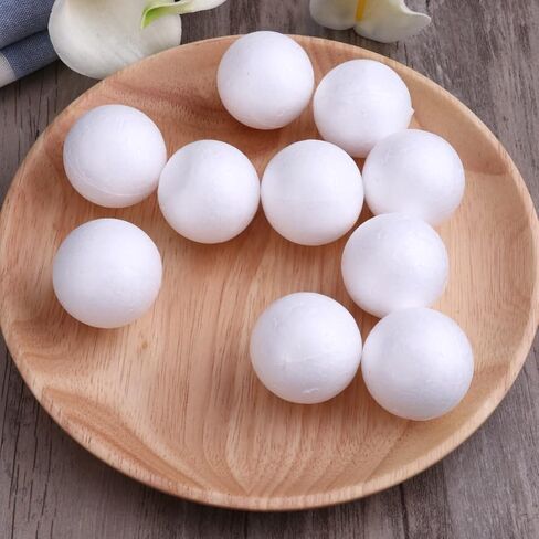 VANZACK 10 Pack Craft Foam, White Polystyrene Smooth Round, Foam for Arts, Christmas, DIY for Home, Party Decorations, 1.6 Inches in Saudi Arabia