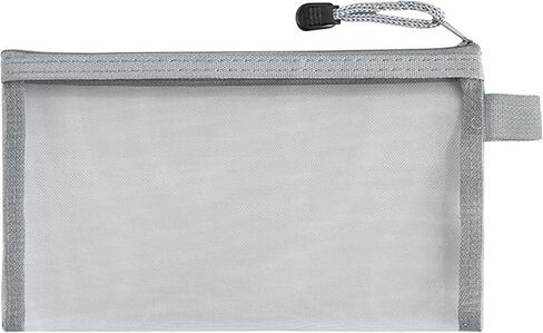 Crafts Pencil Marker Cases Mesh Pencil Pouch with Zipper,Transparent Stationery Bag for Office Supplies,Lightweight Flat Pen Case,Grey in Saudi Arabia