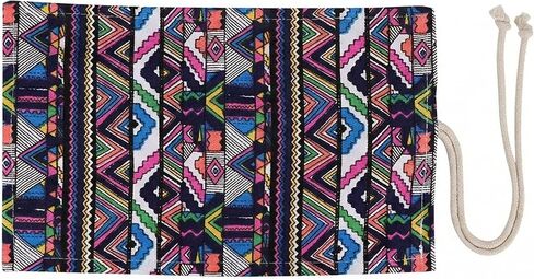 Colored Pencil Case, Pencil Roll Up Case with 24 Slots, Ethnic Style Canvas Wrap for Drawing Tools, Tie Closure for Travel, Studio, and Desk Storage in Saudi Arabia
