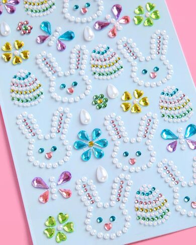 xo, Fetti Kids Easter Gem Set – 32 Sticker Set | Kids Party, Gems, Easter, Spring, Bunny, Eggs, Butterfly, Pastel, Jewels, Stickers, Face, Body, Basket in Saudi Arabia