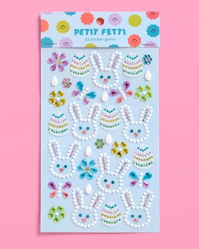 xo, Fetti Kids Easter Gem Set – 32 Sticker Set | Kids Party, Gems, Easter, Spring, Bunny, Eggs, Butterfly, Pastel, Jewels, Stickers, Face, Body, Basket in Saudi Arabia