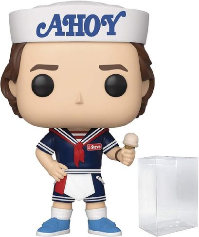 POP [Stranger Things - شخصية ستيف هارينجتون سكوبس أهوي من الفينيل من فانكو (مزودة بحافظة حماية صندوقية متوافقة) متعددة الألوان 3.75 بوصة in Kuwait