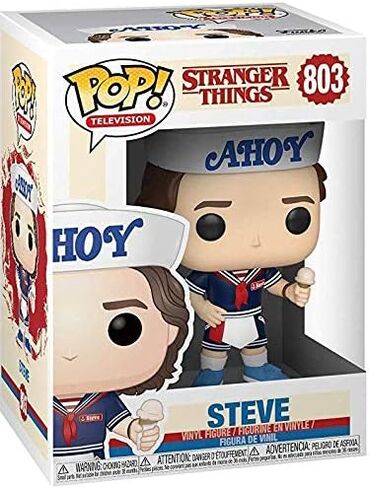 POP [Stranger Things - شخصية ستيف هارينجتون سكوبس أهوي من الفينيل من فانكو (مزودة بحافظة حماية صندوقية متوافقة) متعددة الألوان 3.75 بوصة in Kuwait