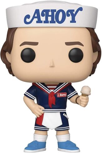 POP [Stranger Things - شخصية ستيف هارينجتون سكوبس أهوي من الفينيل من فانكو (مزودة بحافظة حماية صندوقية متوافقة) متعددة الألوان 3.75 بوصة in Kuwait