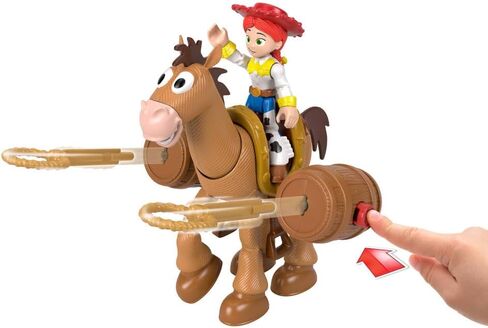 Fisher-Price Imaginext Jessie & Bullseye Play Set, 3-inch Action Figure, Bullseye Horse, Saddle & Lasso Projectiles, Inspired by Disney and Pixar Toy Story in Saudi Arabia