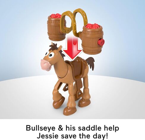 Fisher-Price Imaginext Jessie & Bullseye Play Set, 3-inch Action Figure, Bullseye Horse, Saddle & Lasso Projectiles, Inspired by Disney and Pixar Toy Story in Saudi Arabia