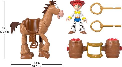 Fisher-Price Imaginext Jessie & Bullseye Play Set, 3-inch Action Figure, Bullseye Horse, Saddle & Lasso Projectiles, Inspired by Disney and Pixar Toy Story in Saudi Arabia