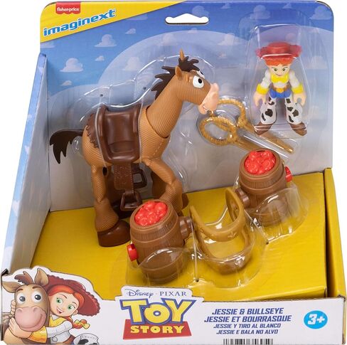 Fisher-Price Imaginext Jessie & Bullseye Play Set, 3-inch Action Figure, Bullseye Horse, Saddle & Lasso Projectiles, Inspired by Disney and Pixar Toy Story in Saudi Arabia