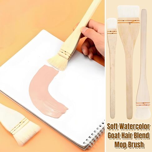 20 Pack Pottery Glaze Brushes, Wool Ceramic Brushes with Wood Handle, Soft Watercolor Goat Hair Blend Mop Brush Set for Acrylic Painting, Watercolor Oil Art Painting in Saudi Arabia