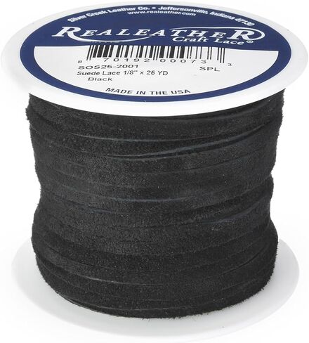 Realeather Silver Creek Leather Co Suede Leather Lace for Crafts and Jewelry Making, 0.125" x 25', Dark Olive in Saudi Arabia
