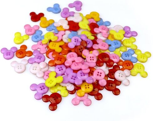 100 Pcs Mouse Head Ear Button Themed Sewing Buttons with 4 Holes for Cruise Line Enthusiasts in Saudi Arabia