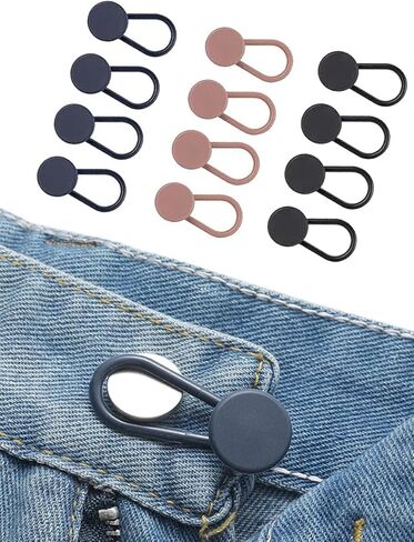 10PCS Pants Adjustable Extender Clips for Jeans, Pants Button Extenders, No Sewing Instant Waistband Extension, Metal Button Extenders for Clothing in Saudi Arabia