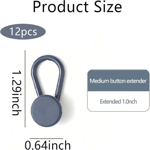 10PCS Pants Adjustable Extender Clips for Jeans, Pants Button Extenders, No Sewing Instant Waistband Extension, Metal Button Extenders for Clothing in Saudi Arabia