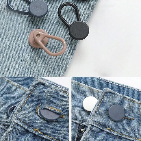 10PCS Pants Adjustable Extender Clips for Jeans, Pants Button Extenders, No Sewing Instant Waistband Extension, Metal Button Extenders for Clothing in Saudi Arabia