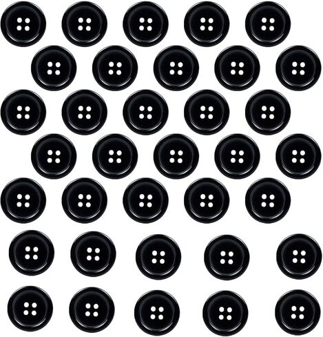 أزرار مع 4 فتحات، أزرار بألوان متنوعة، مع حقيبة، 50 قطعة، للخياطة ومستلزمات الخياطة (ملونة، 0.59 بوصة) in Kuwait