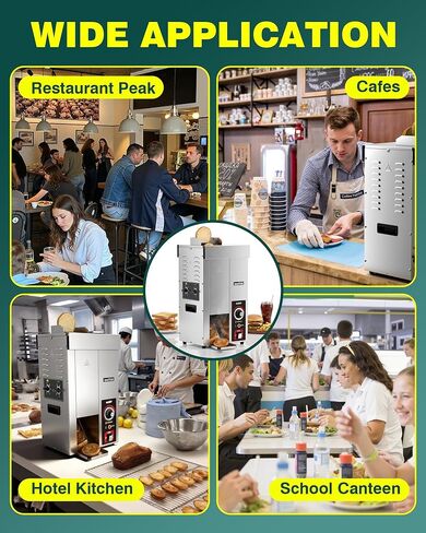 WantJoin Commercial Burger Machine - 1000 Slices/H, Automatic Commercial Conveyor Toaster, Pro EGO Temp Control Vertical Contact, Evenly Heating Adjustable Thickness for Hamburger Bun 1500W in Saudi Arabia