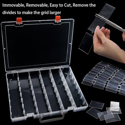 Foraineam 2 Pack 48 Grids Plastic Organizer Boxes with Removable Dividers, Bead Organizers Tackle Box Rock Collection Case, Clear Compartment Container for Jewelry Screws Beads Crafts Office Supplies in Kuwait