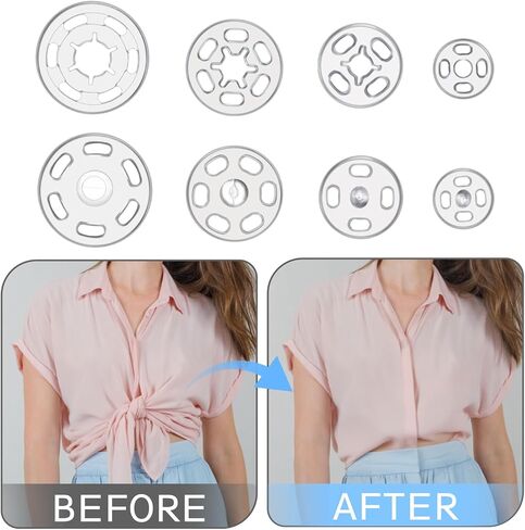 150 Pcs Clear Snaps for Sewing, 7/10/15mm Clear Plastic Buttons for Shirt Round Sewing Snaps and Fasteners for Backpacks, Shirts, Jackets, Suits, Jeans in Saudi Arabia
