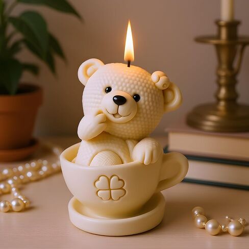 Cup Elephant Shape Candle Mold Cup Bear Shape Silicone Candle Molds for Candles Making Resin Casting Aromatherapy Candles Handmade Wax Home Decor Set of 2 in Saudi Arabia