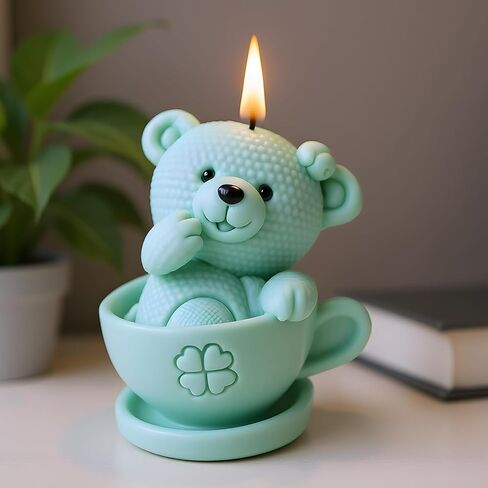 Cup Elephant Shape Candle Mold Cup Bear Shape Silicone Candle Molds for Candles Making Resin Casting Aromatherapy Candles Handmade Wax Home Decor Set of 2 in Saudi Arabia