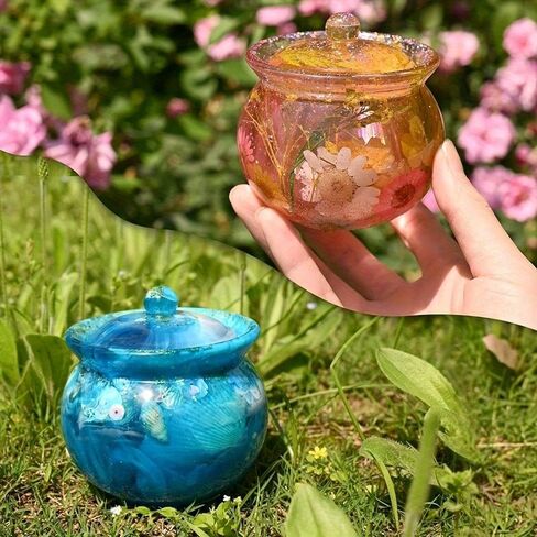 1pc Jar Silicone Molds, Jar Resin with Lid, Epoxy Molds for DIY Jewelry Storage Box, Candle Holder, Candy Container, Epoxy Resin Casting Gifts in Saudi Arabia