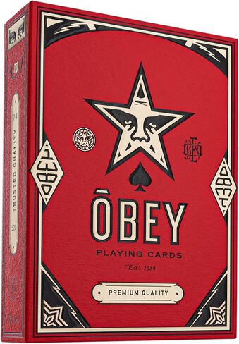 أوراق لعب Theory11 Red Obey، أوراق لعب ممتازة، مؤشر قياسي لحجم البوكر in Saudi Arabia