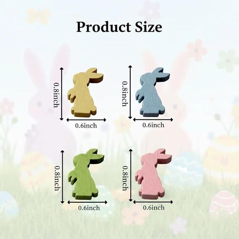 60 قطعة من أرنب عيد الفصح الخشبي الصغير، تماثيل صغيرة على الوجهين لعيد الفصح وزخارف أرنب لطاولة حفلات الربيع والحرف اليدوية in Kuwait