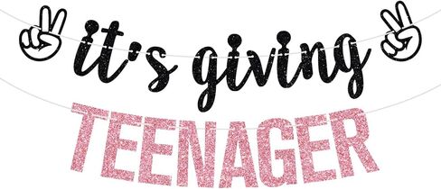 It's Giving Teenager Banner, Bruh I'm 13, Official Teenager, Hello Thirteen, Happy 13th Birthday Party Decorations Supplies for Girls in Saudi Arabia