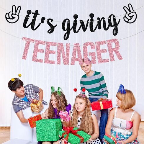 It's Giving Teenager Banner, Bruh I'm 13, Official Teenager, Hello Thirteen, Happy 13th Birthday Party Decorations Supplies for Girls in Saudi Arabia