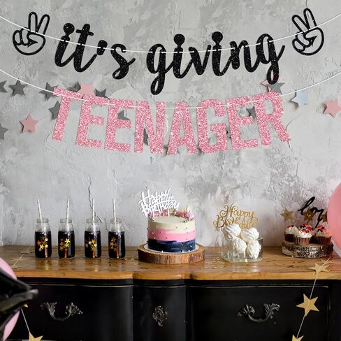 It's Giving Teenager Banner, Bruh I'm 13, Official Teenager, Hello Thirteen, Happy 13th Birthday Party Decorations Supplies for Girls in Saudi Arabia